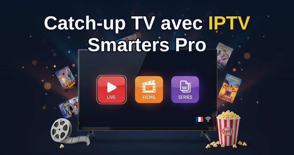 Interface de Catch-up TV sur IPTV Smarters Pro montrant la liste des émissions disponibles des 7 derniers jours