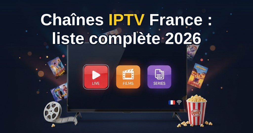 Liste complète des chaînes IPTV France 2026 avec plus de 21000 chaînes et 63000 films en 4K